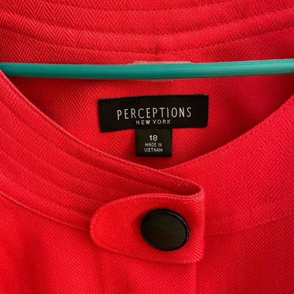 Perceptions Red Blazer Jacket - Picture 4 of 11